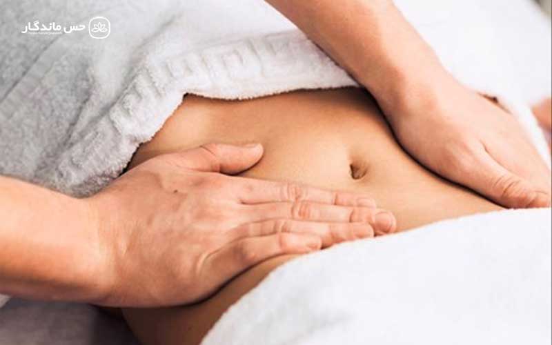 ماساژ شکم برای نفخ